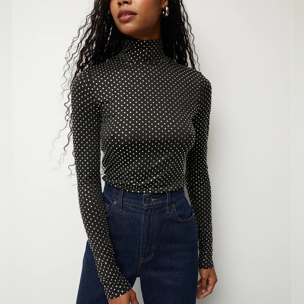 Veronica Beard Parke crystal embellished turtleneck top